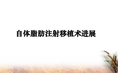 自体脂肪注射移植PPT课件