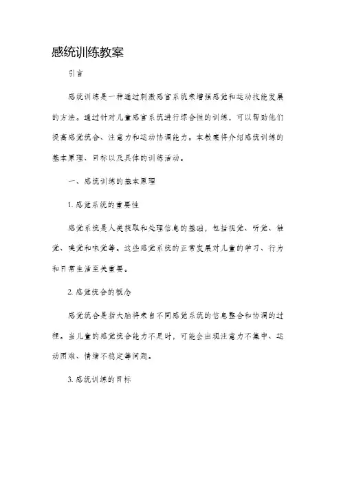 感统训练市公开课获奖教案省名师优质课赛课一等奖教案