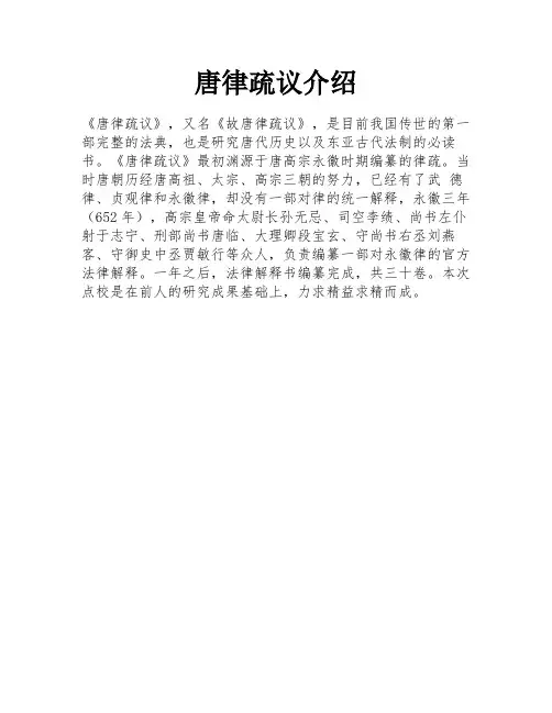 唐律疏议介绍