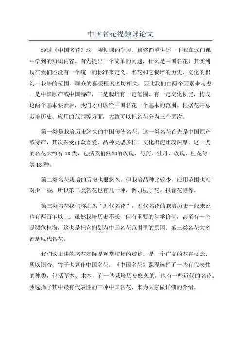 中国名花视频课论文