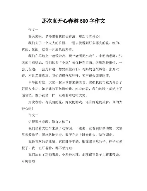 那次真开心春游500字作文