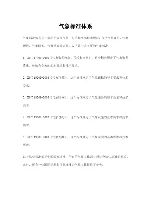 气象标准体系