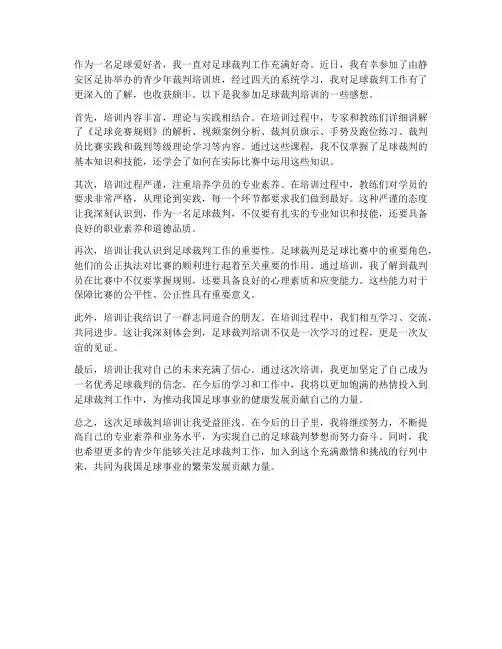参加足球裁判培训的感想