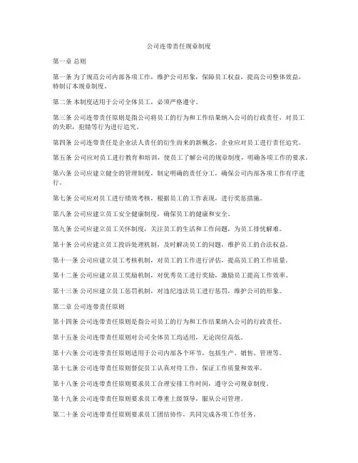 公司连带责任规章制度