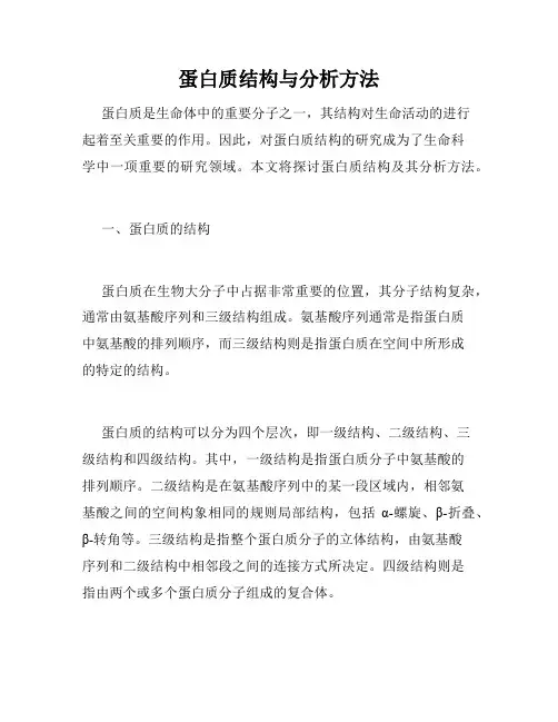 蛋白质结构与分析方法