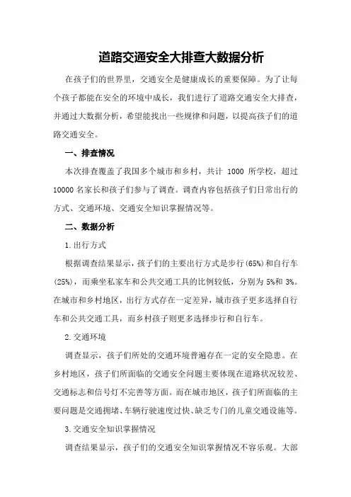 道路交通安全大排查大数据分析