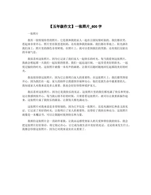 【五年级作文】一张照片_600字
