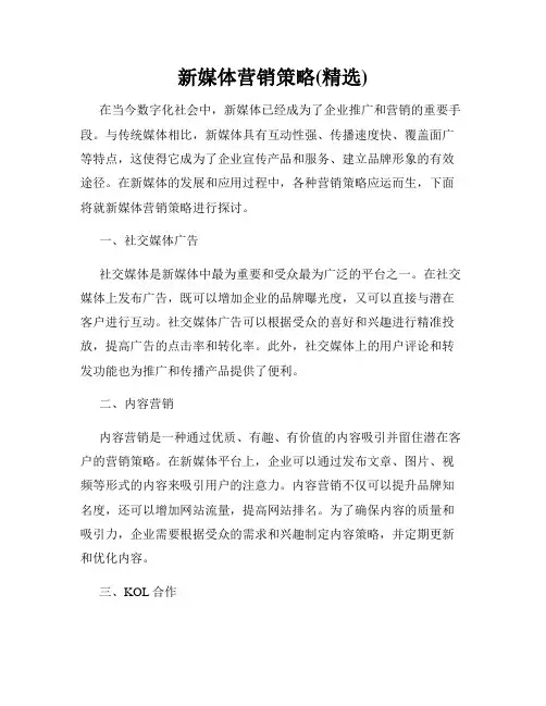 新媒体营销策略(精选)