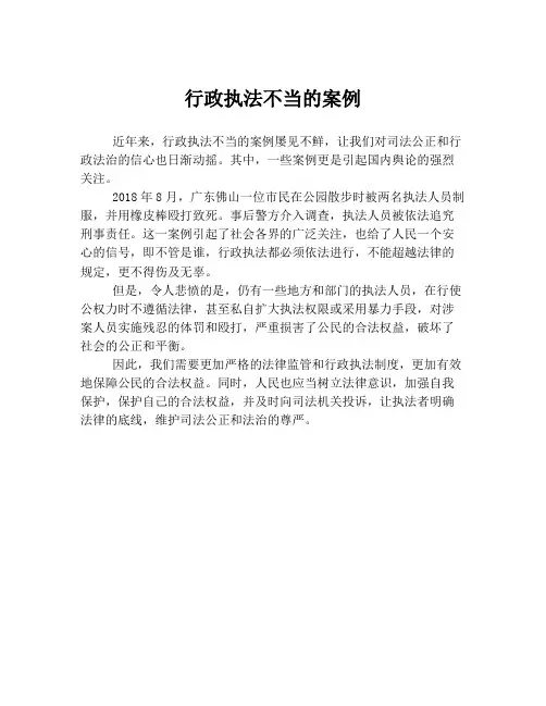 行政执法不当的案例