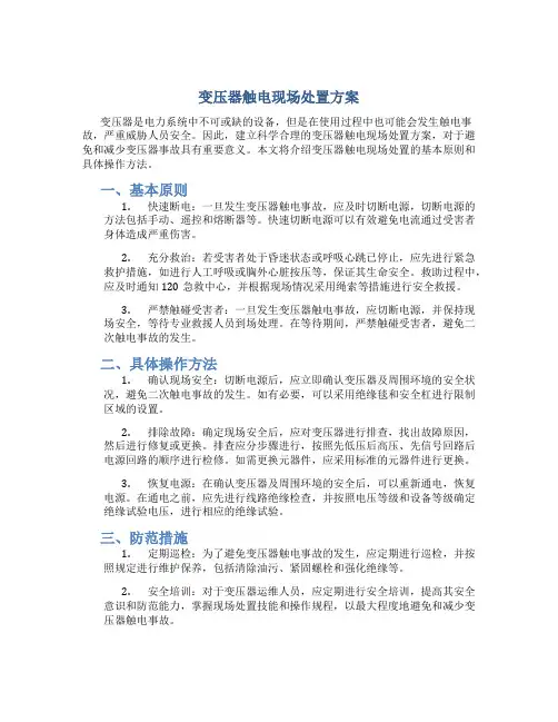 变压器触电现场处置方案