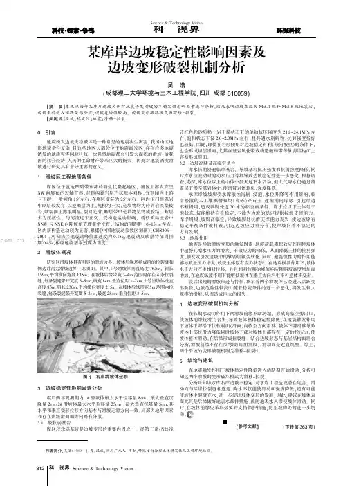 某库岸边坡稳定性影响因素及边坡变形破裂机制分析