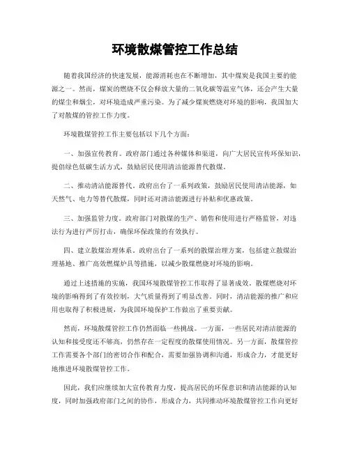 环境散煤管控工作总结