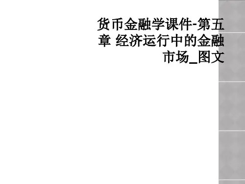 货币金融学课件-第五章 经济运行中的金融市场_图文
