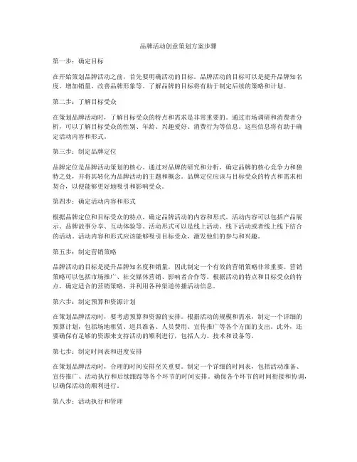 品牌活动创意策划方案步骤