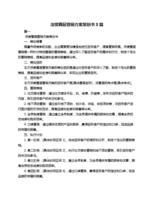 深度圈层营销方案策划书3篇