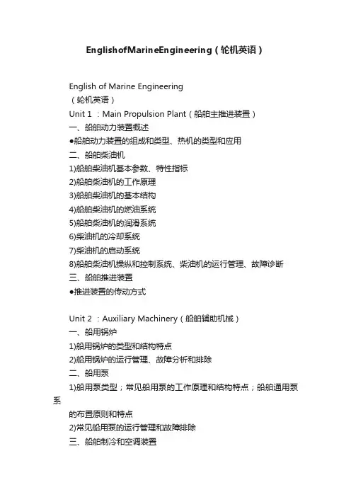 EnglishofMarineEngineering（轮机英语）