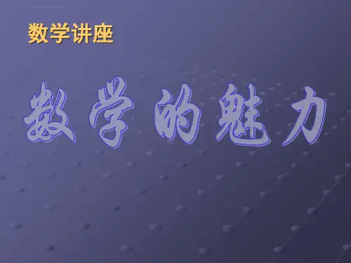 数学讲座数学的魅力ppt课件