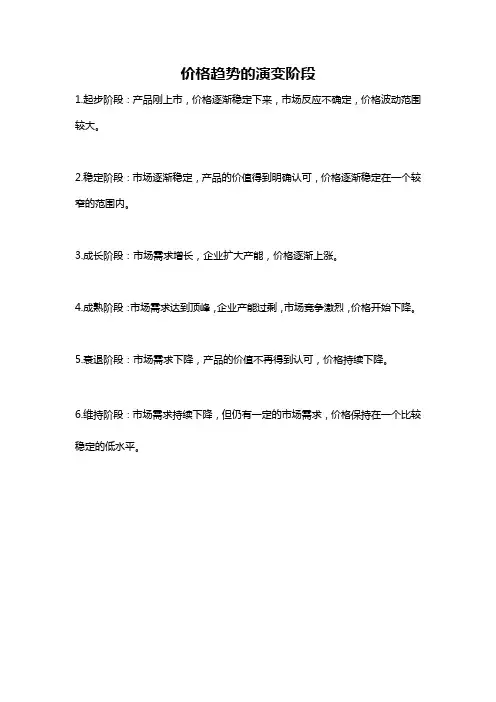 价格趋势的演变阶段