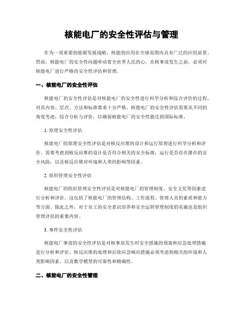 核能电厂的安全性评估与管理