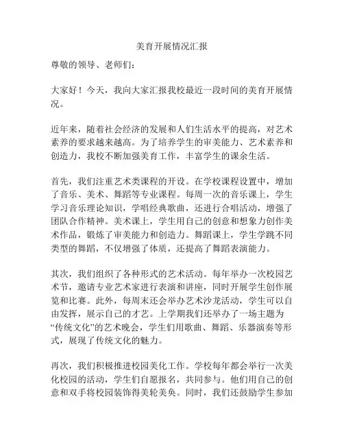 美育开展情况汇报