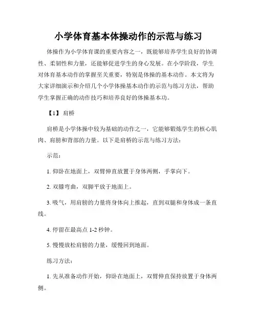 小学体育基本体操动作的示范与练习