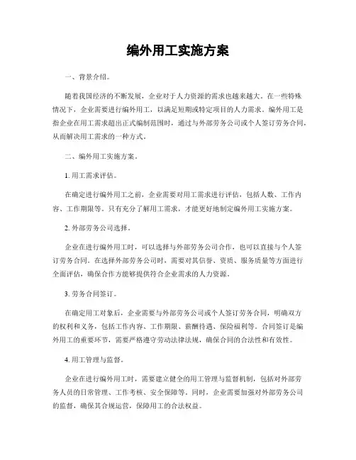 编外用工实施方案