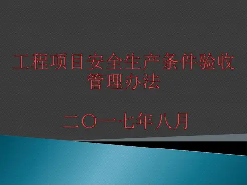 工程项目安全生产条件验收管理办法
