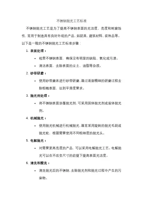 不锈钢抛光工艺标准