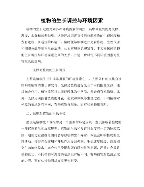 植物的生长调控与环境因素