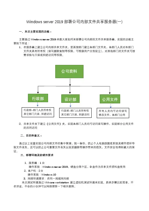 Windows server 2019部署公司内部文件共享服务器一