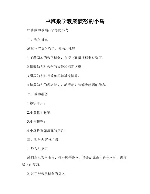 中班数学教案愤怒的小鸟