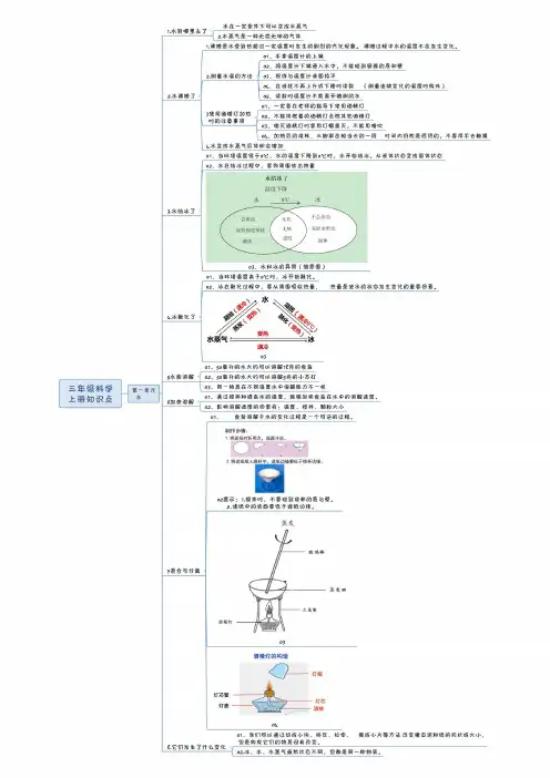 新教科版三年级科学上册知识点总结全(思维导图)