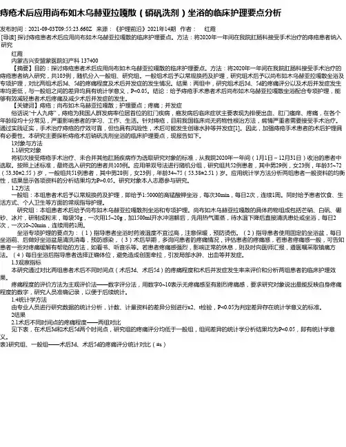 痔疮术后应用尚布如木乌赫亚拉嘎散（硝矾洗剂）坐浴的临床护理要点分析