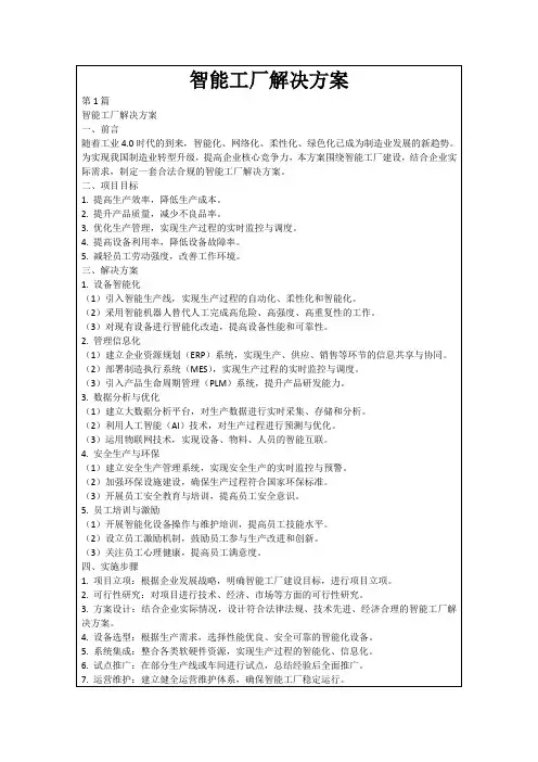 智能工厂解决方案
