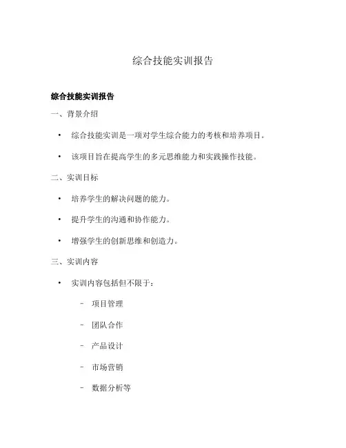 综合技能实训报告
