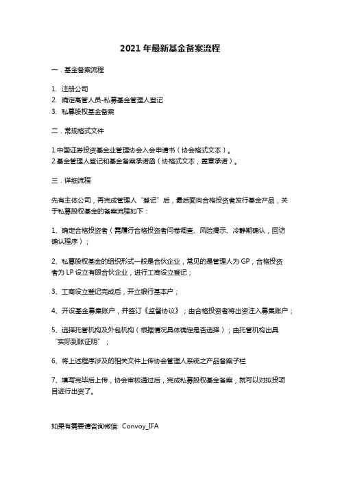 基金备案流程文本