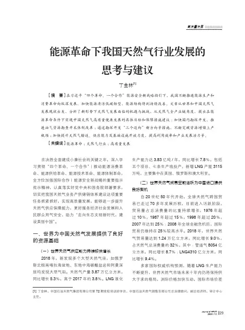 能源革命下我国天然气行业发展的思考与建议