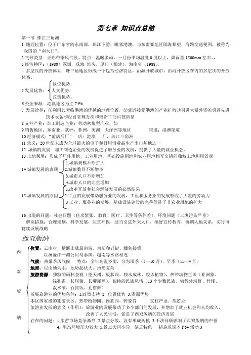 人教版八年级地理第七章第八章知识点总结