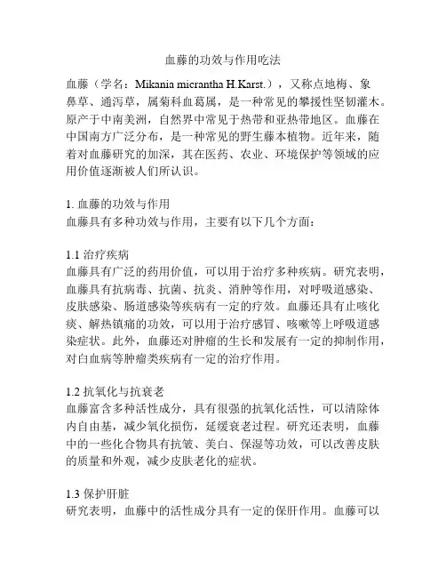 血藤的功效与作用吃法