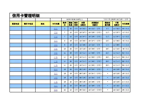 养卡管理明细表