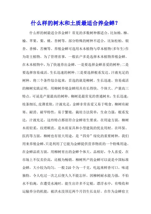 什么样的树木和土质最适合养金蝉？