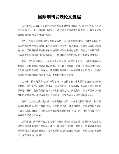 国际期刊发表论文流程