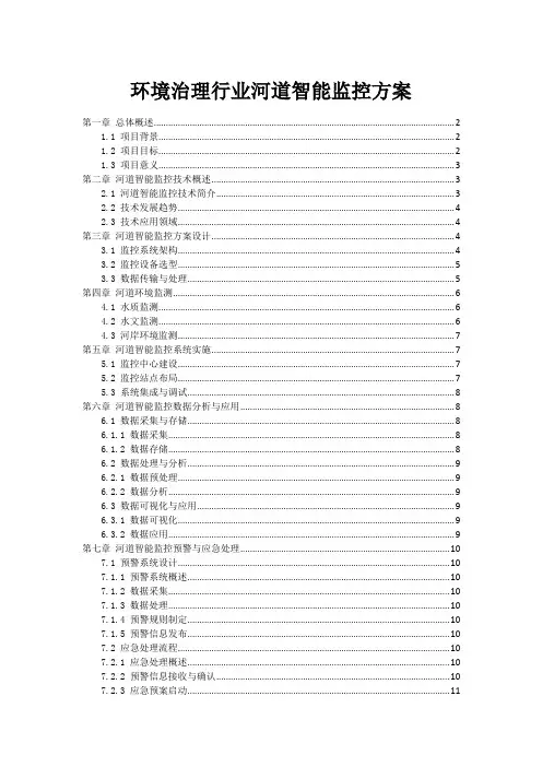 环境治理行业河道智能监控方案