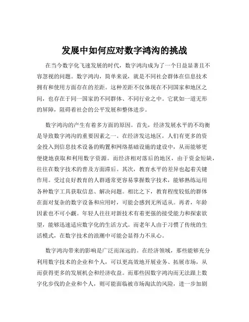 发展中如何应对数字鸿沟的挑战
