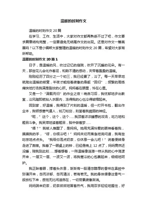 温暖的时刻作文20篇