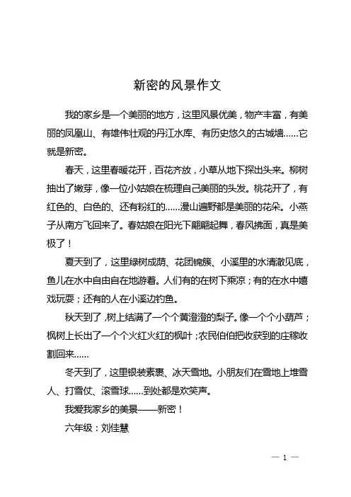 新密的风景作文