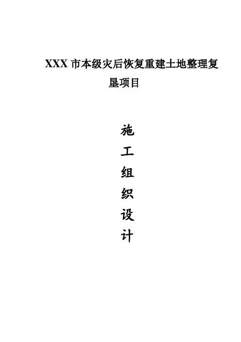 土地整理复垦项目施工组织设计