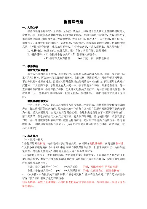鲁智深专题(教师版)