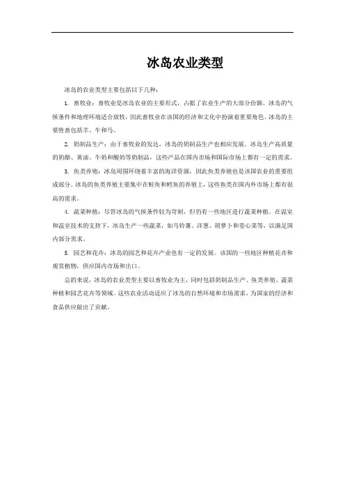 冰岛农业类型