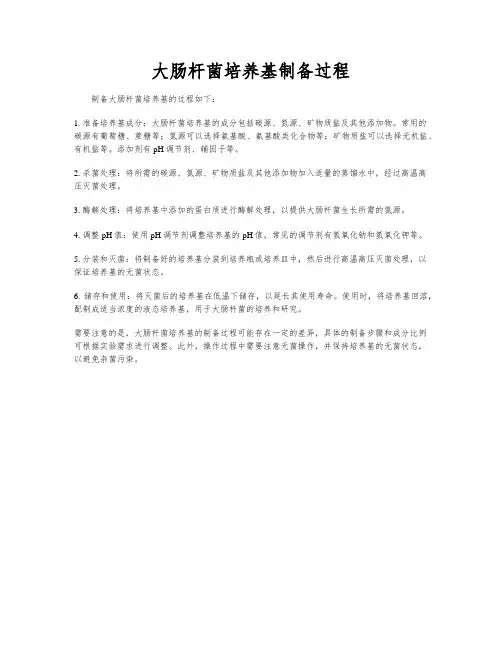 大肠杆菌培养基制备过程